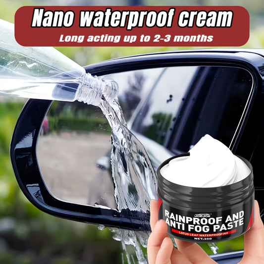 JOKJOK Waterproof Non-Wetting Car Glass Coating Wax - And -Fog And Rearview Mirror Polish, Fit for All Vehicles, Long-Lasting Rain Repellent Sprayable Paste (Before/After Protection) - Easy Application Kit