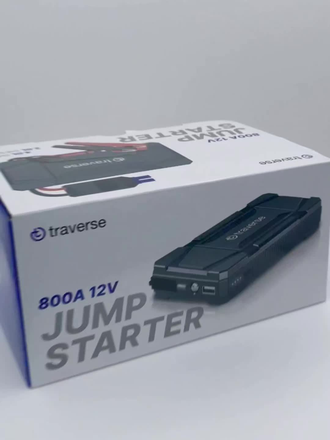 12V Portable Car Jump Starter 1000A Peak Battery Jumper Starter Jump Box for Car Battery, for Gas & Diesel Cars with USB Charge Ports & LED Flashlight, 6400mAh Power Bank