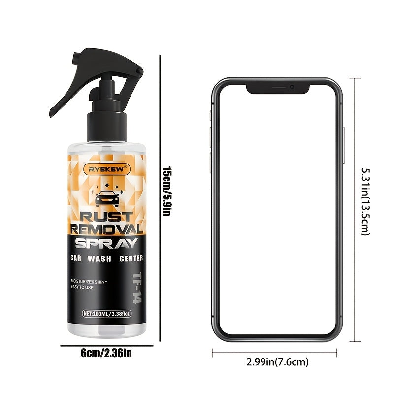 Powerful Metal Rust Remover Spray - Suitable for Chrome, Iron, Alloy And Steel Surfaces. Sprays Effortlessly Without Residue. Safe for Plastic And Rubber. Ideal for Automotive And Household Rust Removal.