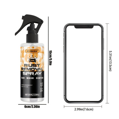 Powerful Metal Rust Remover Spray - Suitable for Chrome, Iron, Alloy And Steel Surfaces. Sprays Effortlessly Without Residue. Safe for Plastic And Rubber. Ideal for Automotive And Household Rust Removal.