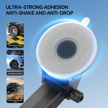 Upgraded Truck Magnetic Mobile Phone Stand - Adjustable Arm with Ergonomic Grip, Strong Suction Cup And Elliptical Design, Compatible with iPhone, Samsung, Android Smartphones, General Motors, Fashion Accessories, Texture Anti Slip Pad