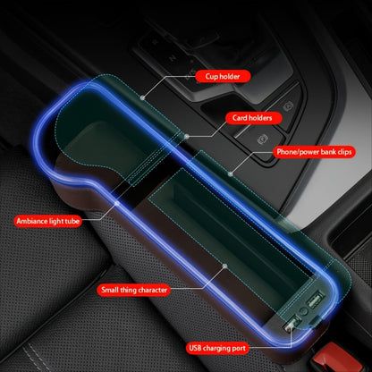 1pc/2pcs Car Seat Gaps Storage Box, Mobile Phone Holder Charger, Sundries Organizer Box with Atmosphere Light, Car Interior Accessories