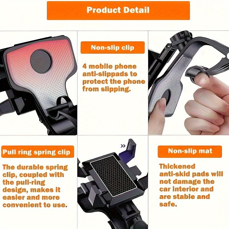 Creative Car Mobile Phone Holder Can Rotate 360 Degrees Car Dashboard Navigation Mobile Phone Holder with Parking Number Plate
