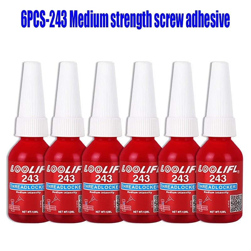 High-Strength Heat-Resistant 234-271 Threadlocker, 243 Medium-Strength Anaerobic Threadlocker, 271 High-Strength Anaerobic Threadlocker, Anti-Loosening Sealant, Permanent Locking and Sealing Multi-Purpose Adhesive for Metal Parts, Quick-Fix Removable