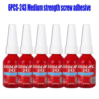 High-Strength Heat-Resistant 234-271 Threadlocker, 243 Medium-Strength Anaerobic Threadlocker, 271 High-Strength Anaerobic Threadlocker, Anti-Loosening Sealant, Permanent Locking and Sealing Multi-Purpose Adhesive for Metal Parts, Quick-Fix Removable