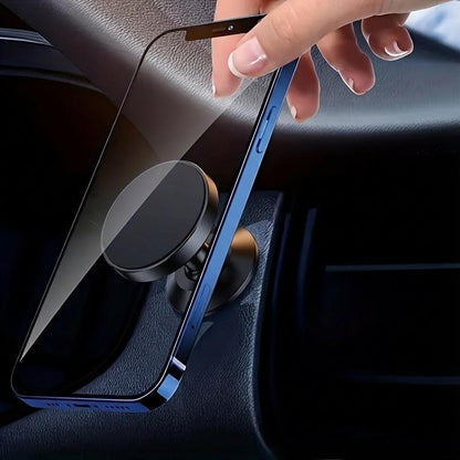 2-Pack Mini Low-Profile Magnetic Car Phone Mounts, 360° Aluminum Dashboard Holders, Strong Grip, One-Hand Use, Universal for iPhone And Android