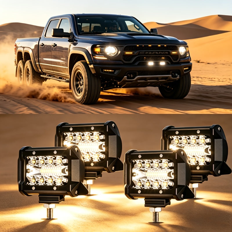 4.3/6.3 Inch LED Lights Super Bright, for Electric Vehicles, Motorcycles, Off-road Pickups, Ships, Super High Brightness Off-road Lights, Motor Vehicle Exterior Lighting, Improve Visibility During Night Driving Perfect Gift for Father's Day