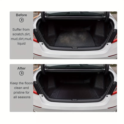 Vehicle Mat Universal Fit Trunk Cargo Liner All Weather Protection Seat Back Protector Trim-to-Fit Trunk Mat Compatible with Most Cars SUV Sedan