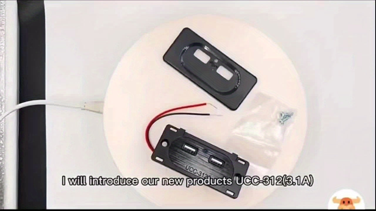 12 V Dual USB Fast Charging Socket Panel for Motorcycles, Cars, And Rvs, Without Battery