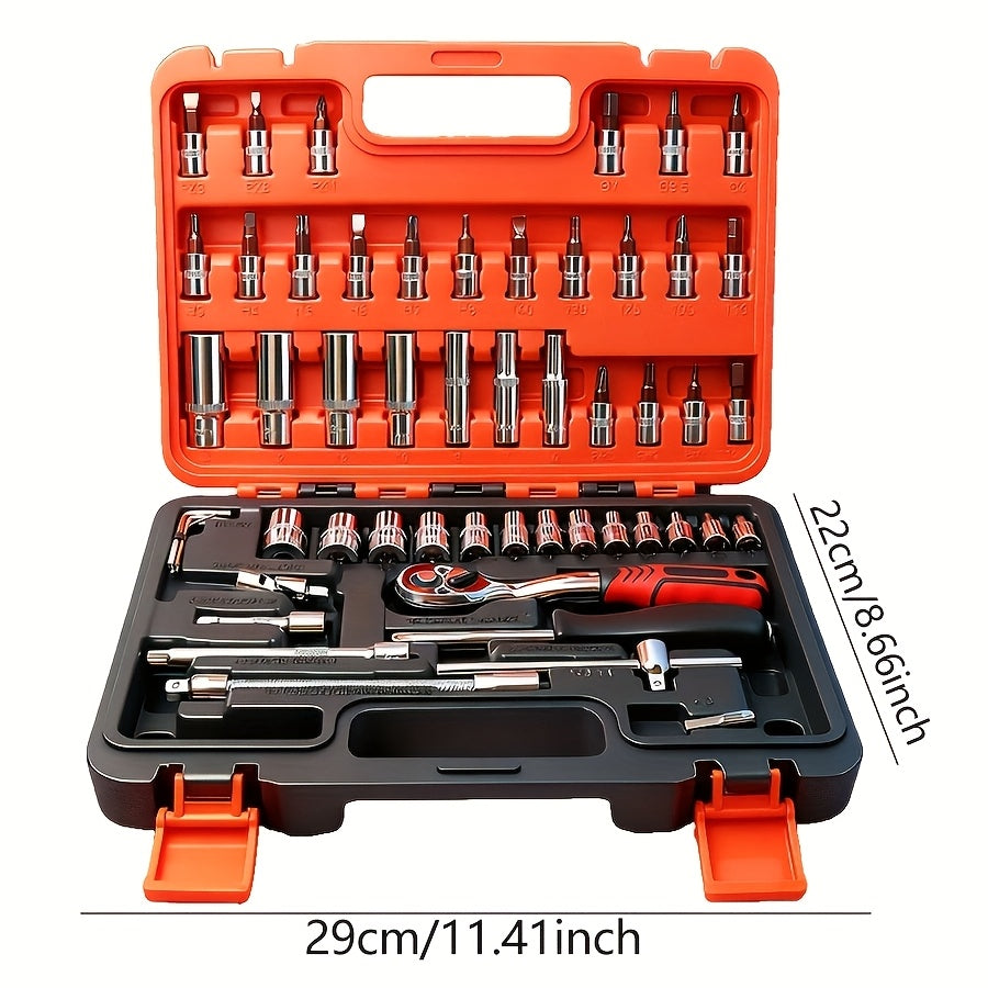 899/52pcs Professional Tool Set, Multi-functional Toolbox, Portable Design, For Home And Car Repair, A Tool Set For Enthusiasts And Professionals, A Gift For Friends, Local Shipping