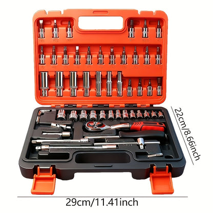 899/52pcs Professional Tool Set, Multi-functional Toolbox, Portable Design, For Home And Car Repair, A Tool Set For Enthusiasts And Professionals, A Gift For Friends, Local Shipping