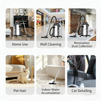Wet Dry Vacuum Cleaner 5.28–6.6 Gal – High-Power Shop Vac, Super Suction, Efficient Filtration, for Car & Home