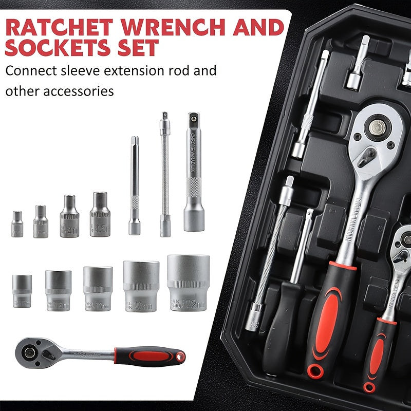 899/52pcs Professional Tool Set, Multi-functional Toolbox, Portable Design, For Home And Car Repair, A Tool Set For Enthusiasts And Professionals, A Gift For Friends, Local Shipping