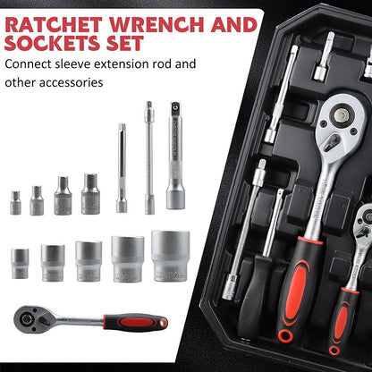 899/52pcs Professional Tool Set, Multi-functional Toolbox, Portable Design, For Home And Car Repair, A Tool Set For Enthusiasts And Professionals, A Gift For Friends, Local Shipping
