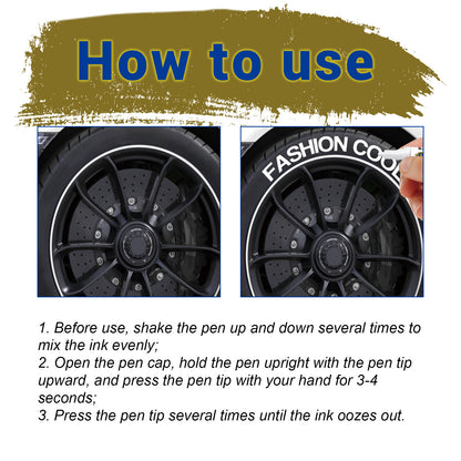Compact And Waterproof Car Tire Markers That Dry Quickly, Perfect for Doodling And Painting. These Medium-Tipped Pens Are Great for Vehicle Upkeep