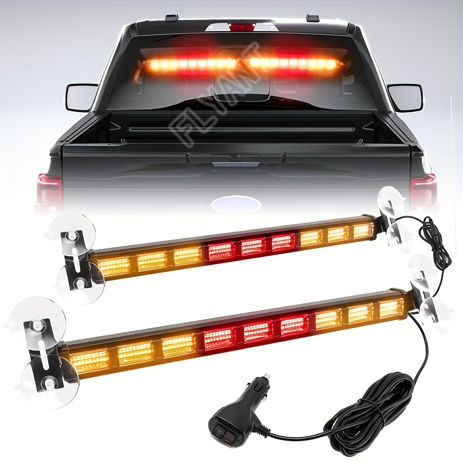17 Inch 80W Triple Row LED Light Bar 3000LM, 3-Color Modes Emergency Flasher Off Road Work Light, 12V-24V for Cars ATV SUV Pickup Trucks Tractors Boats