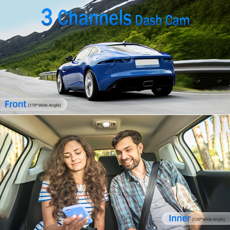 2.0 Lnch IPS Screen Dash Camera, 2/3 Lens with 32GB TF Card Optional, 170 Wide Angle WlFl Night Version Loop Recording G-Sensor WIFI Optional
