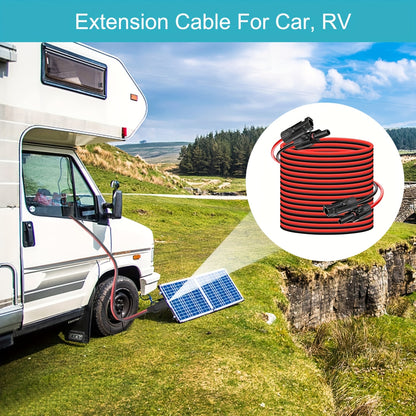 RV Extension Cable 14AWG MC4 Extension Cable with Female And Male Connector Wiring Wire Adapter for Car RV Adaptor Kit Tool 30FT/ 40FT