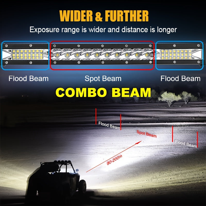 20 Inch Slim LED Light Bar Flood Spot Combo Running Light Off Road Lights for Trucks Tractor ATV SUV And Boat
