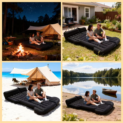 Ultra Comfortable Car Inflatable Mattress, Suitable for Tesla SUV Trucks, RVs, Trucks, Backseat Trunks, 64ft, Portable Foldable Inflatable Bed. Suitable for Travel Camping, Ncluding Storage Bag, Air Pump And Two Pillows, Two Piers