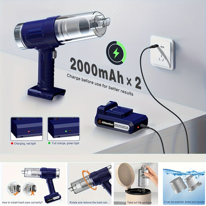 Car Vacuum Cleaner Suction Strong, Convenient Wireless Dust Collector, Car And Household Cleaning Supplies, Cool Automotive Supplies, Gap Vacuum, Suitable For Cars, RV, Kitchen, Floor, Home And Other Cleaning Equipment