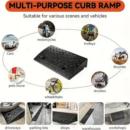 2pcs Car Sidewalk Ramp - Portable Threshold Ramp, Suitable for Sidewalks, Cars, Wheelchairs And Pet Mowing - Ideal for Homeowners And People with Mobility Issues - Outdoor Use - Great Gift for Seniors And Pet Owners