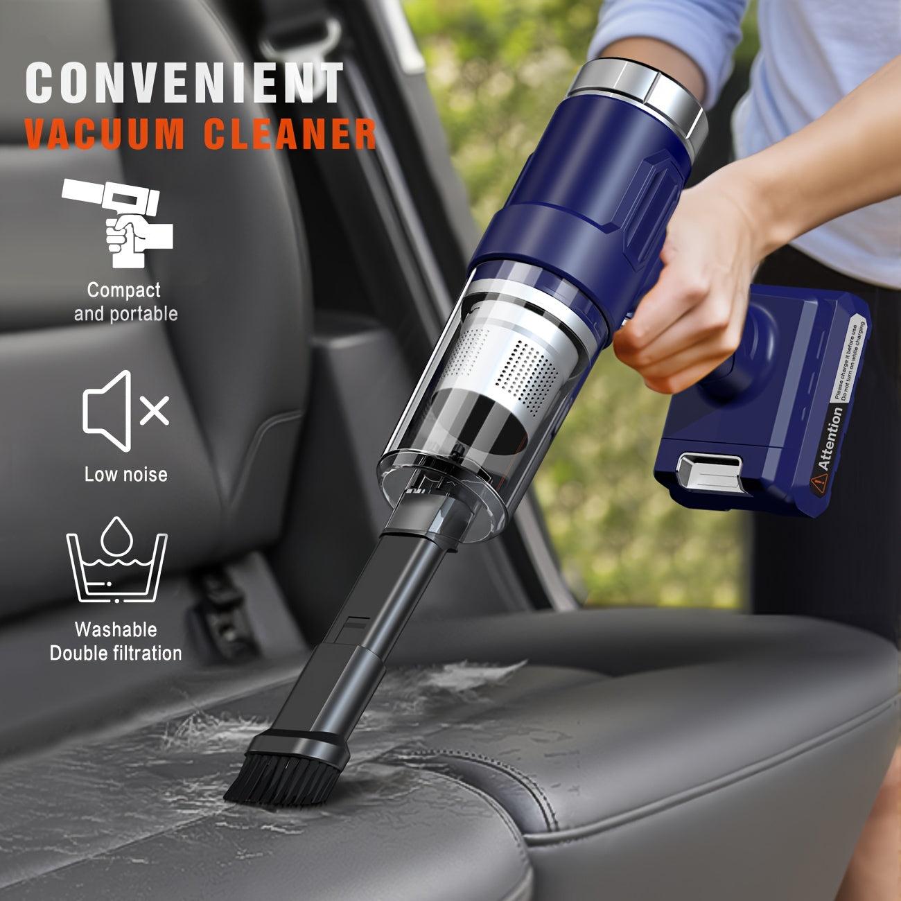 Car Vacuum Cleaner Suction Strong, Convenient Wireless Dust Collector, Car And Household Cleaning Supplies, Cool Automotive Supplies, Gap Vacuum, Suitable For Cars, RV, Kitchen, Floor, Home And Other Cleaning Equipment