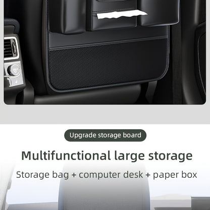 Universal Premium PU Leather Car Seat Back Organizer - Spacious Storage Bag with Back Seat Dining Table, Cup Holder, And Travel Accessories for A Comfortable Ride
