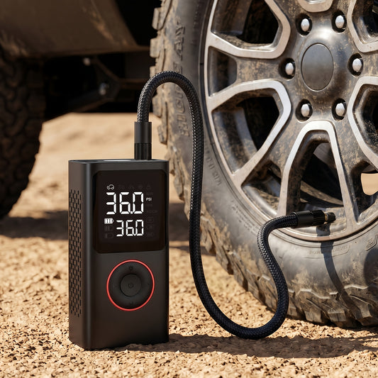 Portable Cordless Tire Inflator Air Compressor with Digital Gauge & LED Light, USB- Rechargeable Fast Inflation Suitable for Cars, SUV,, Motorcycle, Sports Equipment, Balls - USB- for,, Emergency Use