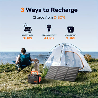 88.8WH Solar Generator Portable Power Station with 30W Solar Panels, 24000mAh Solar Power Bank AC DC USB Ports for Outdoor Solar Lights, Camping Tents, Emergency Outdoor Home Use, CPAP, Fans, Laptops, Emergency, Gifts (Solar Panel Optional)