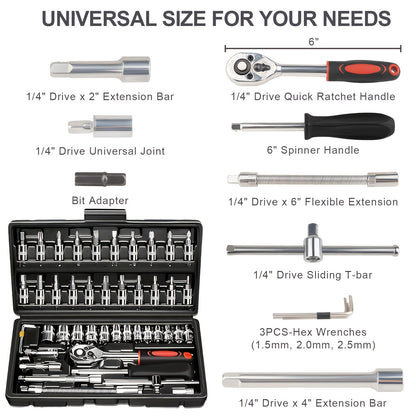 34/34+12pcs 3/8'' Drive Torx Star Bit Sockets CR-V E-Socket Set, E4-20, T10-60, Tamper Proof Set TT10-TT55, 5/16"F to 3/8"M Adapter with Storage Case,S2 Steel, Ideal for Car,Trucks,Home Improvement