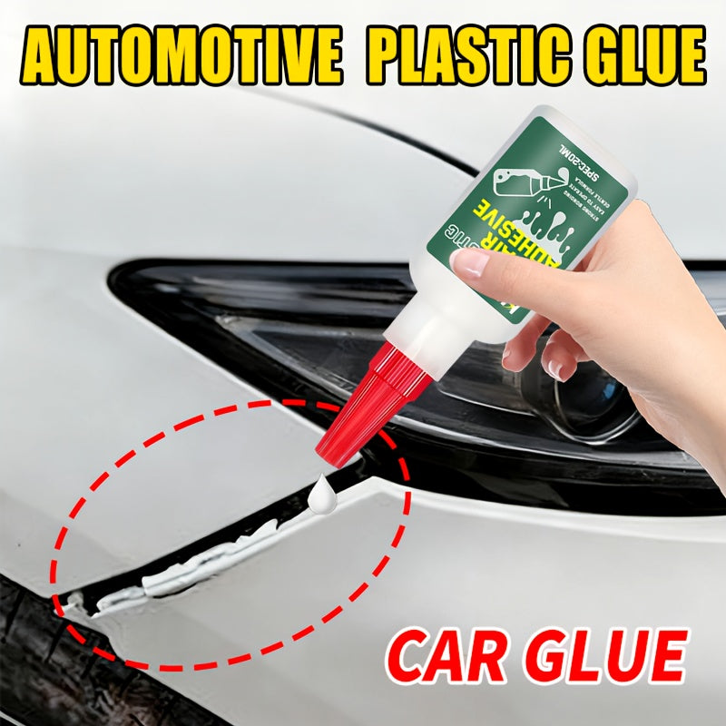 KJM Liquid Instant Adhesive & Repair Glue - Quick-Dry Strong Bonding Agent for Cars, Auto Body, Bumpers, Headlights, Mirrors, Plastic & Metal Surfaces - No-Mix Formula (Liquid Applicator Tube) - Car Restoration Adhesive