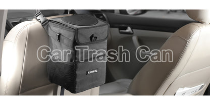 Ryhpez Car Trash Can with See Through Window, Clear Black Car Trash Bin Removable Liner, Leakproof Car Garbage Can Organizer Storage Bag for Vehicles, SUV, Truck(2.1Gallon/8L)