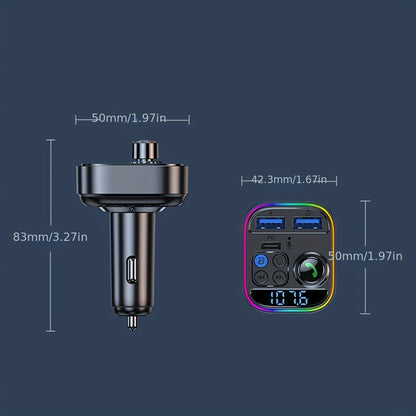 Bluetooth FM Transmitter for Car – Bluetooth 5.3, PD 30W & QC 3.0 Fast Charging, Hands-Free Calls, TF Card & USB Playback
