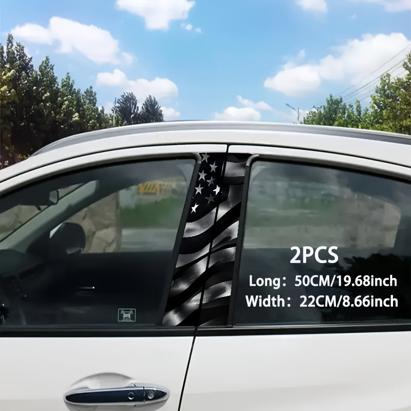 2pcs National Flag Pattern Car Stickers: Waterproof And Scratch-Resistant, Suitable for All Vehicle Models - Car Decoration for Festivals, Compatible with Laptops And Cars