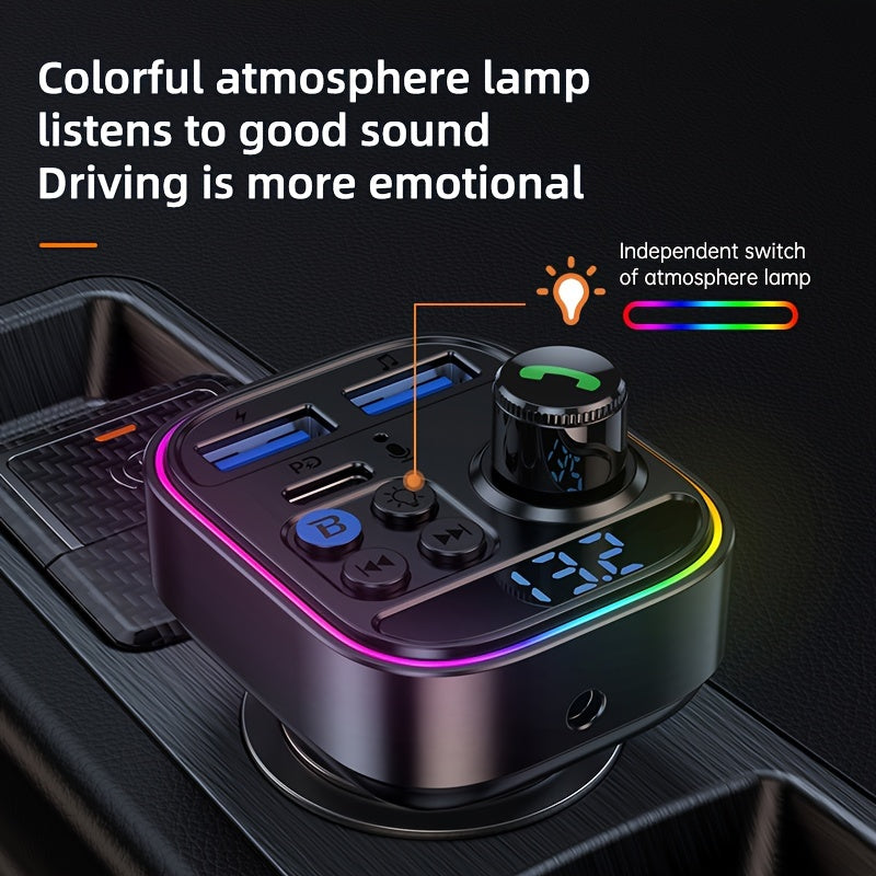 Bluetooth FM Transmitter for Car – Bluetooth 5.3, PD 30W & QC 3.0 Fast Charging, Hands-Free Calls, TF Card & USB Playback