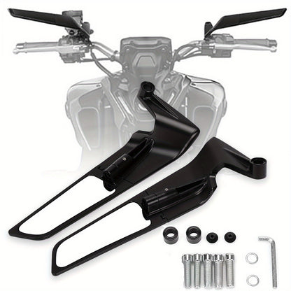 Adjustable Rotating Rearview Mirrors for Motorcycles, Stealth Wind Wing Side Mirrors Compatible with Z400, Z650, Z900, 1290 Super Duke R, Evo, And ABS 390 Duke Street Bikes