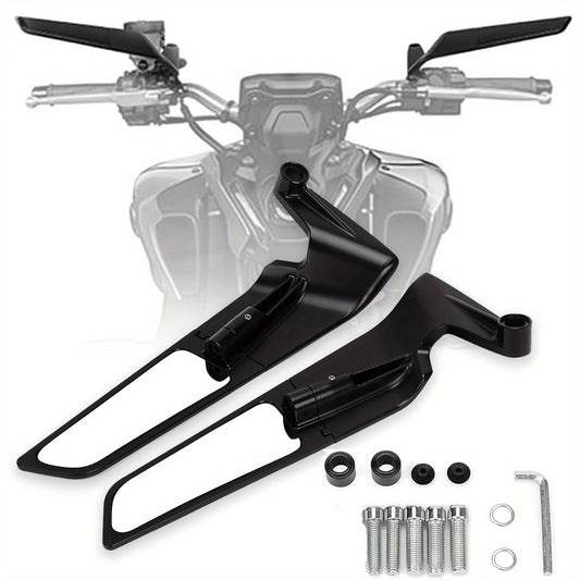 Adjustable Rotating Rearview Mirrors for Motorcycles, Stealth Wind Wing Side Mirrors Compatible with Z400, Z650, Z900, 1290 Super Duke R, Evo, And ABS 390 Duke Street Bikes