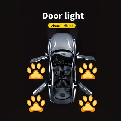 4pcs Door Light Logo LED Projector Car Door Step Courtesy Welcome Lights Cute Pattern Projection Light Festive Atmosphere Door Night Light