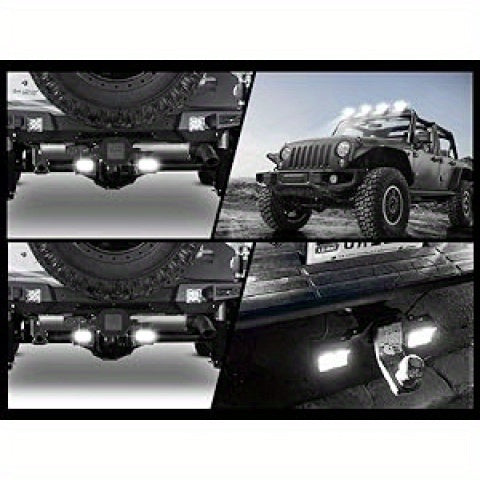 Hitch LED Lights, 4 Inch LED Work Light Pods with 2.5 Inch Towing Hitch Mount Brackets for Truck Trailer SUV Pickup Fit Dual Led Off-Road Driving Hitch Light Bar, Without Battery