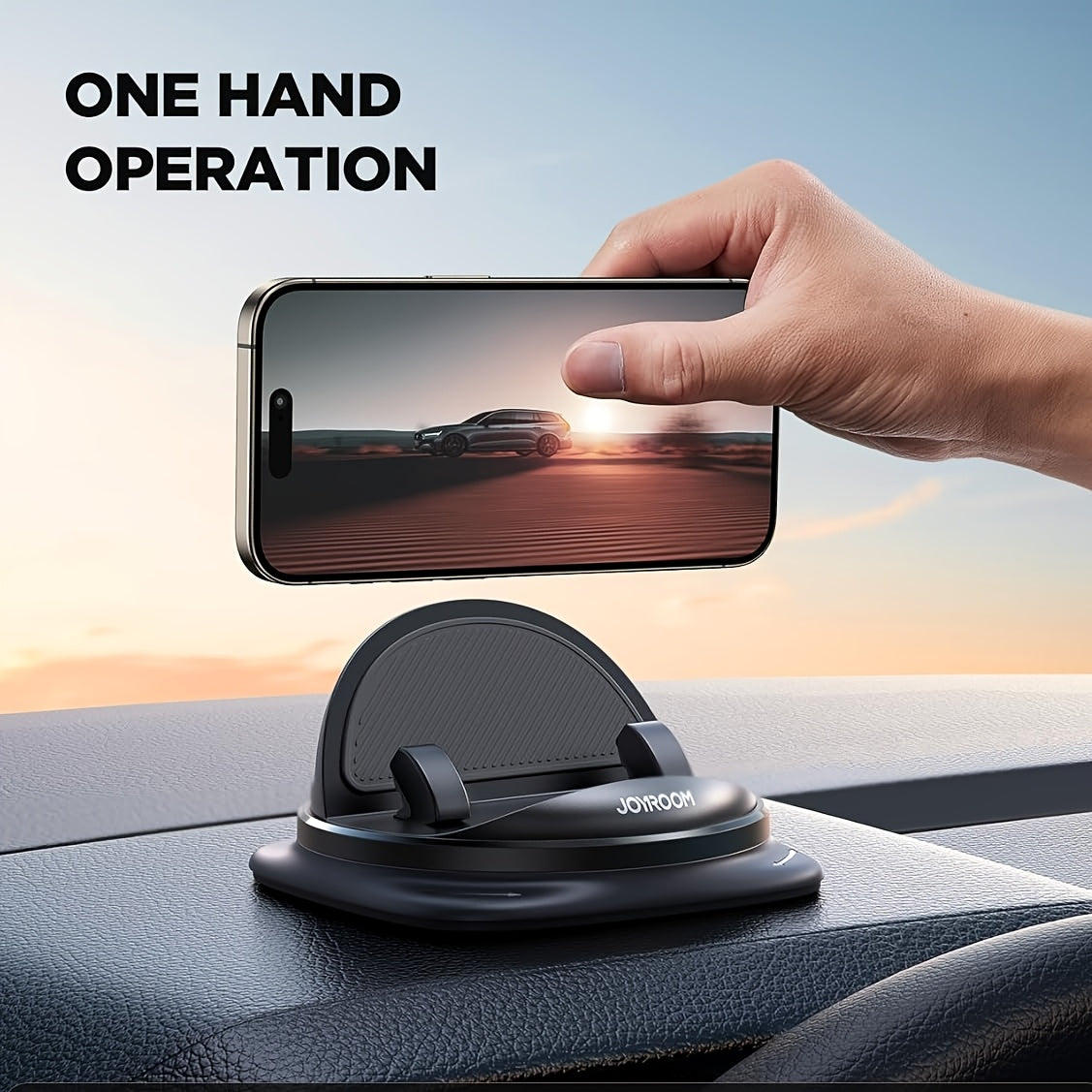 JOYROOM  Phone Holder Mount - Rotatable Dash-Mounted Holders, Non-Slip, ABS,, Heat , Spring-Loaded Grip for iPhone,  & Smartphones
