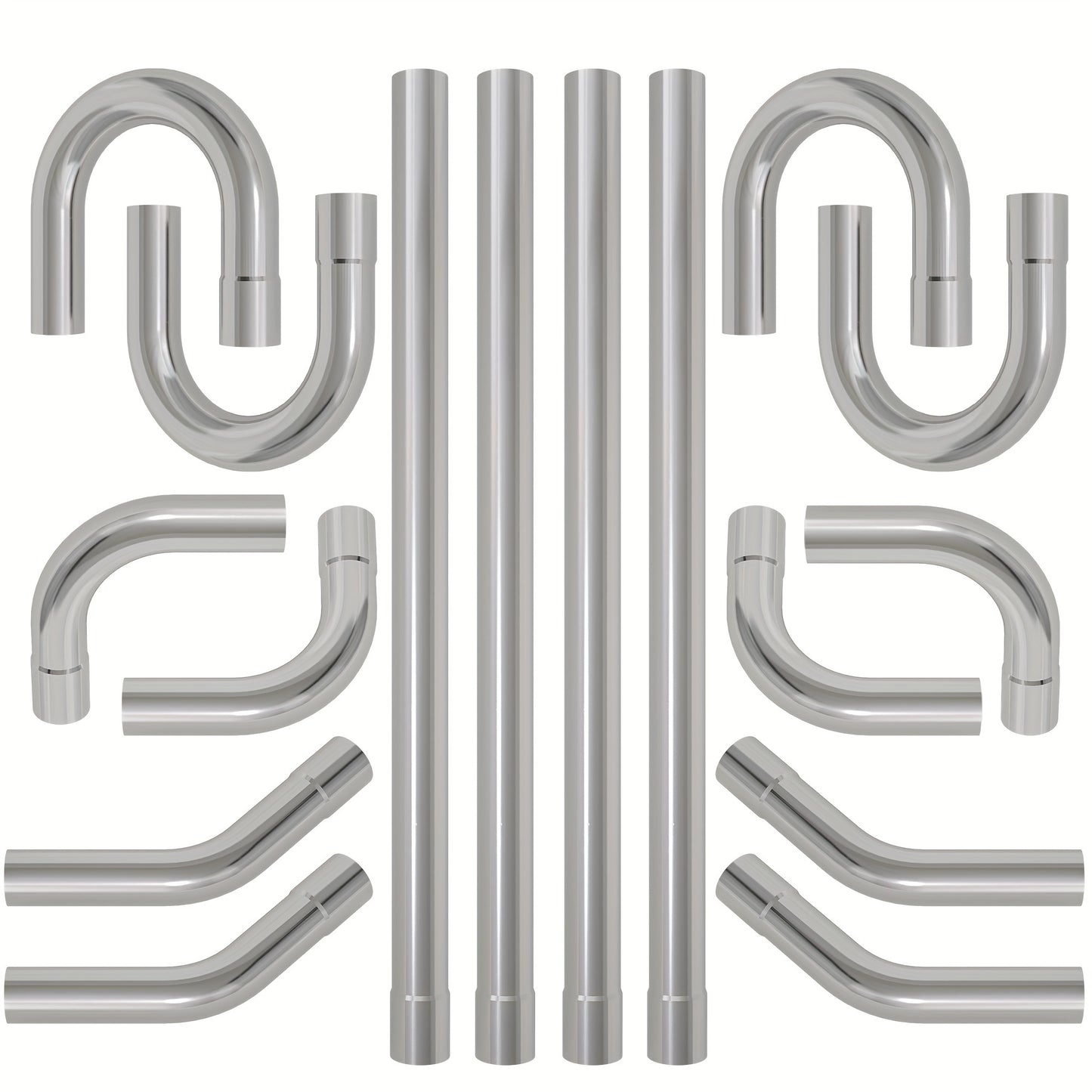 [Exhaust Kit Tubing] 2.5'' Mild Steel Exhaust Kit Tubing Mandrel Bend Pipe Straight U Bend 16 Gauge Universal