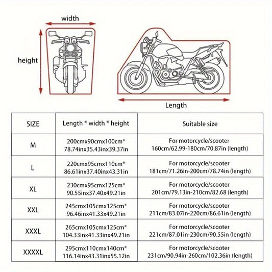 420D Thickened Oxford Cloth Motorcycle Cover - All-Season  Fit, Durable Weatherproof Protection for Motorcycles, Scooters & Small Vehicles, Motorcycle Cover, Vehicle Protection, Sleek Design, Highquality Material125 Sold