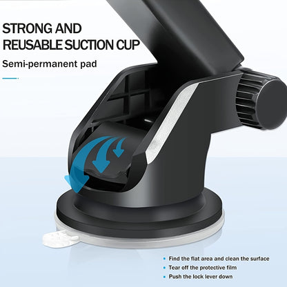 Universal Car Dashboard Phone Holder | Adjustable, Compatible with All Mobile Phones, ABS Material, For Safe Navigation and Hands-free Calling - A Gift for Yourself
