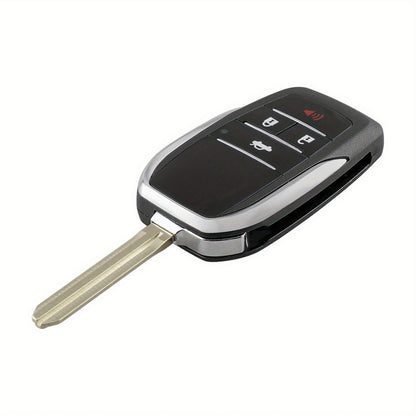 Set of 2 Enhanced Flip Key Fob Shells with 4 Buttons for Toyota Models Including Camry, Corolla, Venza, for Scion, And for Xb from 2007 to 2012, FCCID HYQ12BBY
