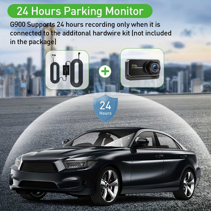 4K Dashboard Camera for Vehicles with WIFI, Video Recording Capabilities, Rear View Camera, Night Vision, And Parking Monitoring (Includes 64GB Memory Card)