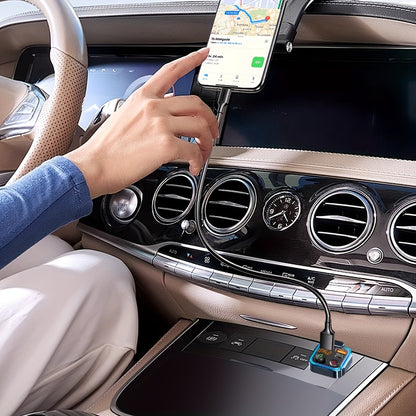 Gm V5.0FM Transmitter Car Adapter Kit - Clear Hands-free Calling, USB PD 20W Fast Charger, MP3 Player Receiver, Support for Hi-fi Bass Crystal Clear Sound