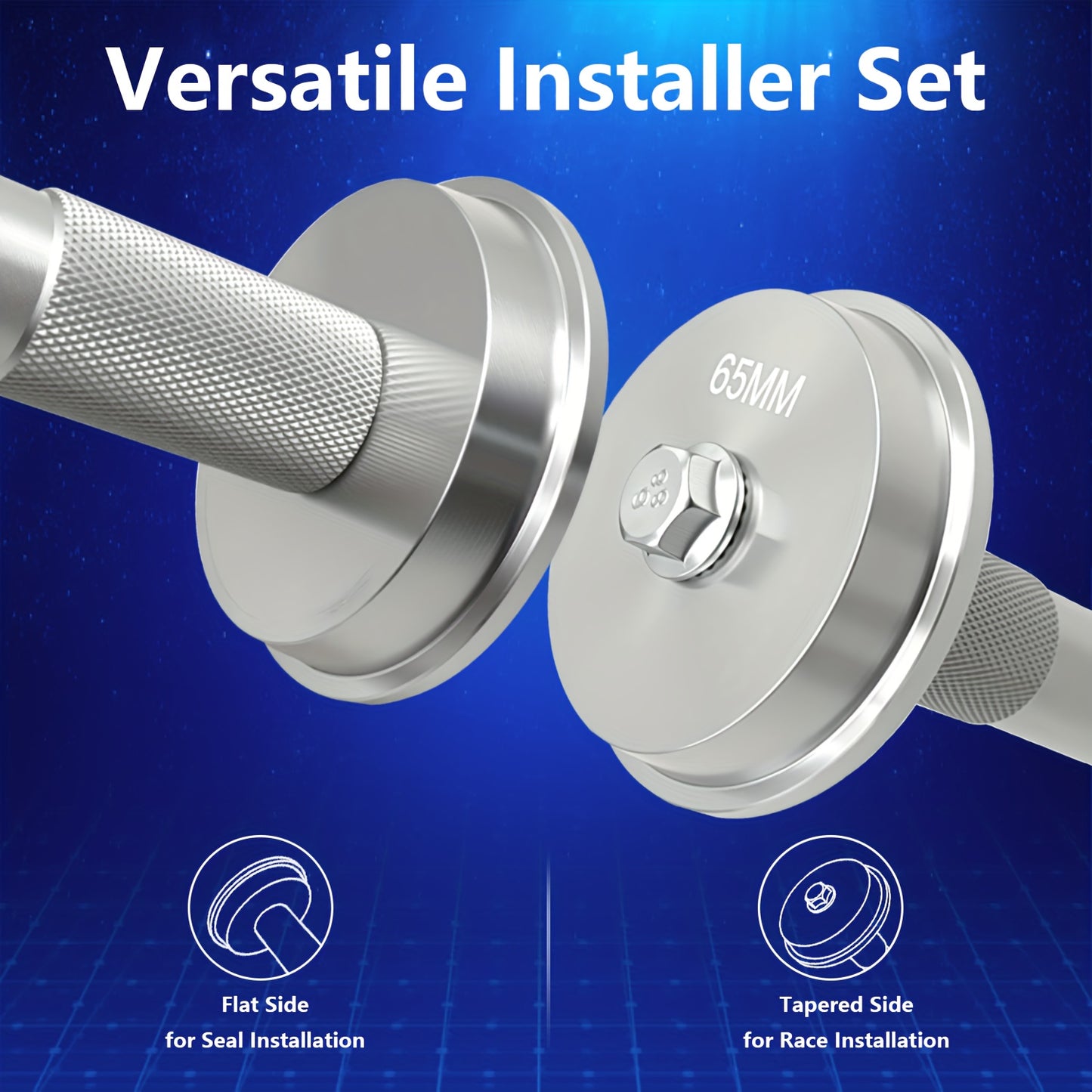 Bearing Press Kit, 10pcs Bearing Race and Seal Bushing Driver Installation Set, with Seal Driver and 9 Bearing Adapters, Seal Installation Bearing Driver Kit for Bearing Installation