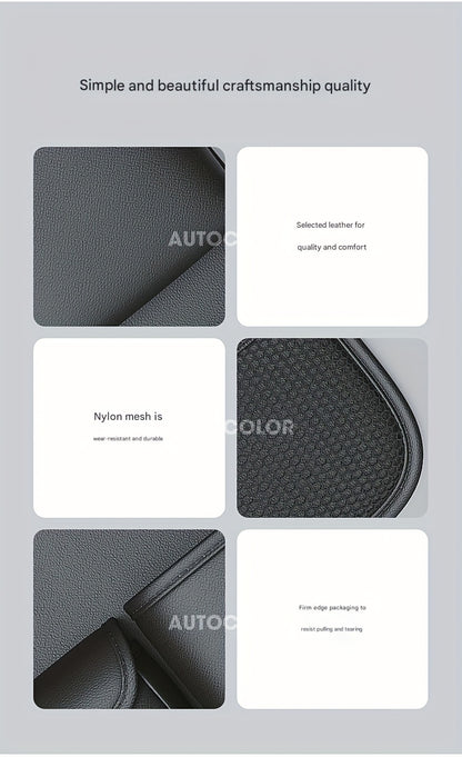 QIANKUNBAG PU Leather Car Backseat Organizer with Foldable Table Tray, Black Grey Green Car Storage Organizer with Tablet Holder, Car Seat Back Protectors Kick Mats Travel Accessories