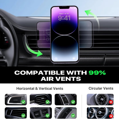 for Magnetic Car Mount Charger, 15W Fast Charging Magnetic Wireless Car Charger, Air Vent Car Phone Holder Charger Only Fit for iPhone 17 Pro Max/16/15/14/13/12 Series And Phones with Magnetic Cases(Note: Not Include Metal Rings)
